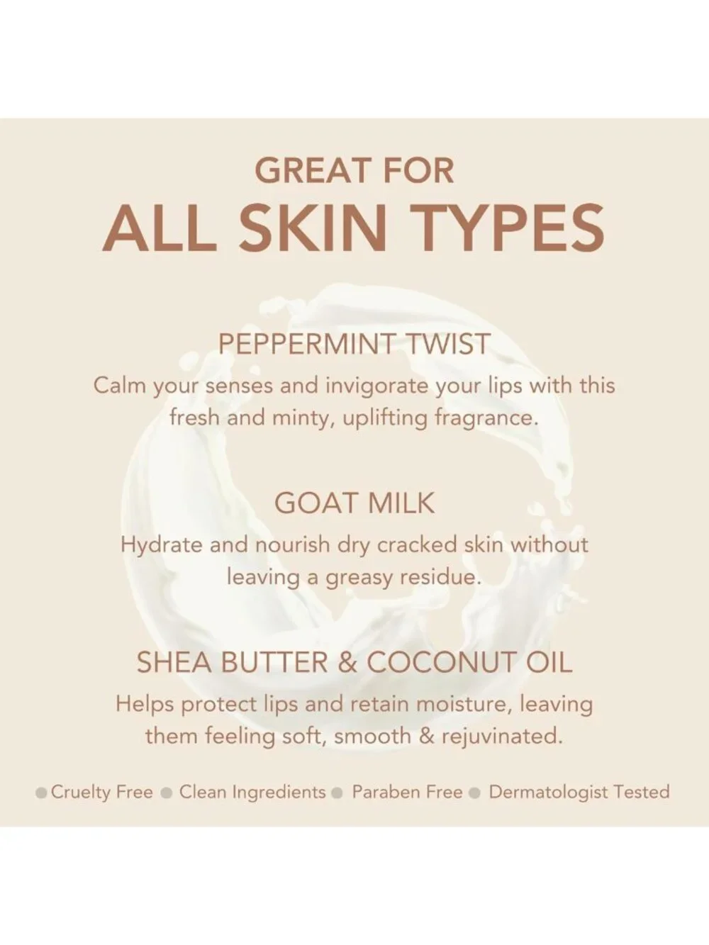 Moisturizing Goat Milk Lip Balm Set - Peppermint Twist Flavor, 0.28oz Each (6